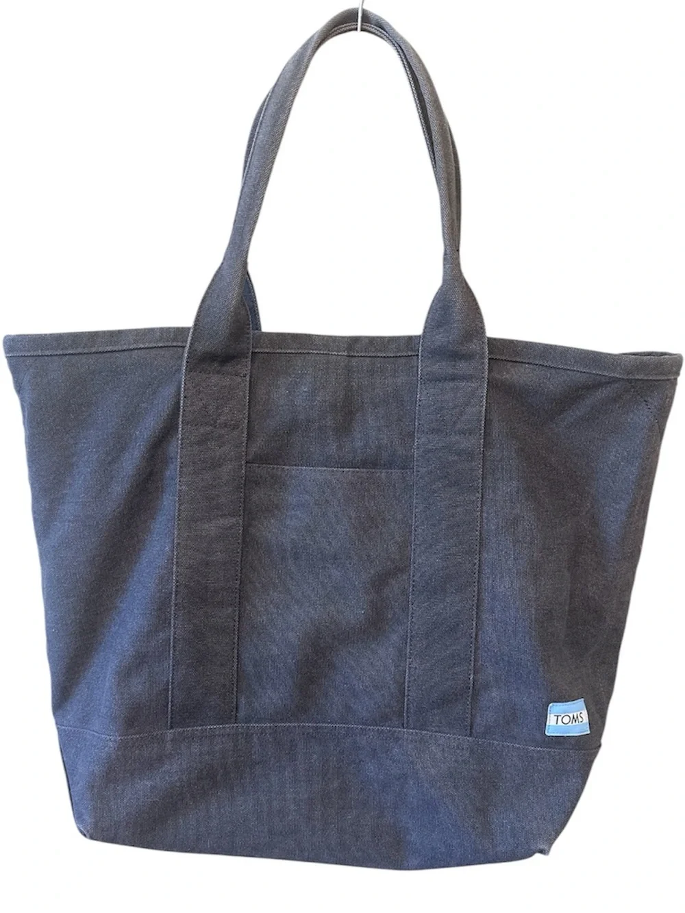 TOMS Gray Canvas Tote Bag Large Everyday Travel Work Beach Shopper Carryall